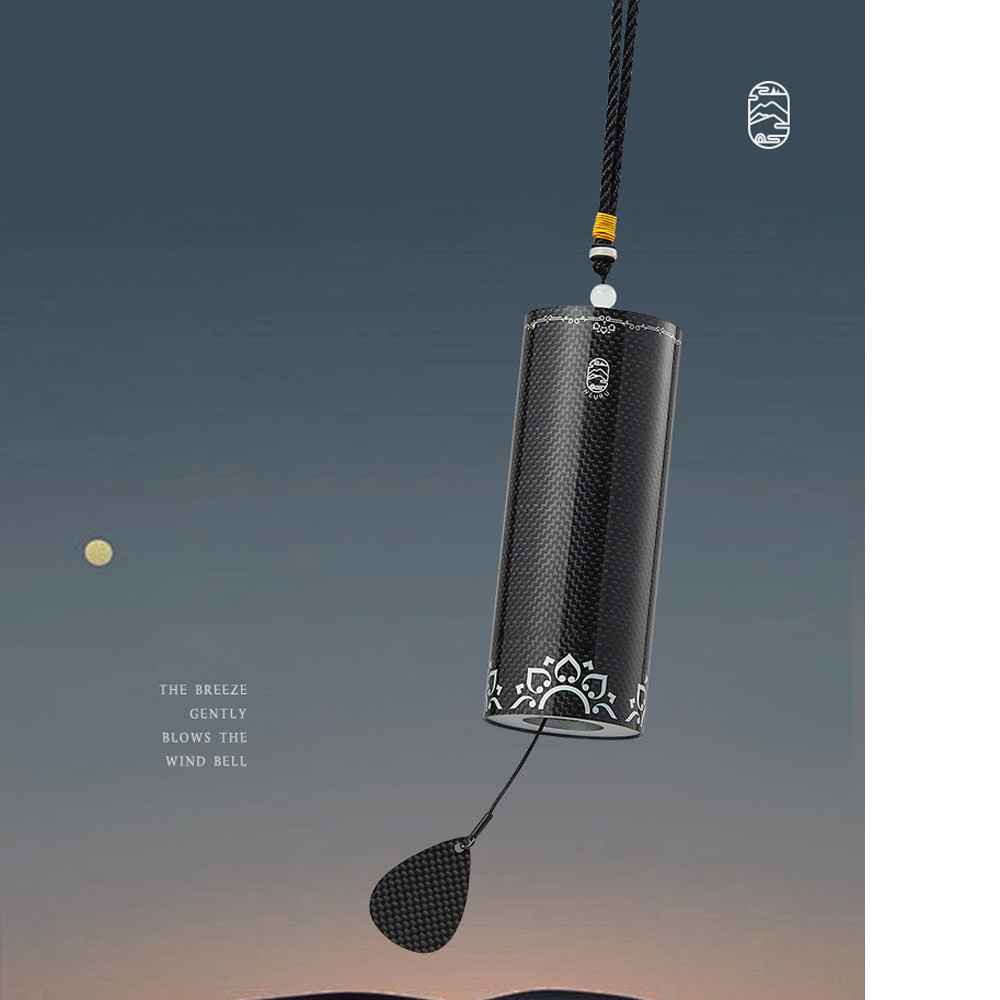 Hluru Windbell Carbon Fibre Wind Chime 8 Tone Rods Windchimes Zen Meditation Craft Home Garden Patio