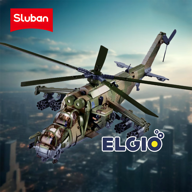Terlaris Sluban Bricks Helikopter Tentara Army MI-24S B1137