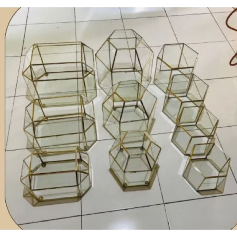 kotak hantaran akrilik paket 10pcs free packing kayu /kotak hantaran terrarium akrilik