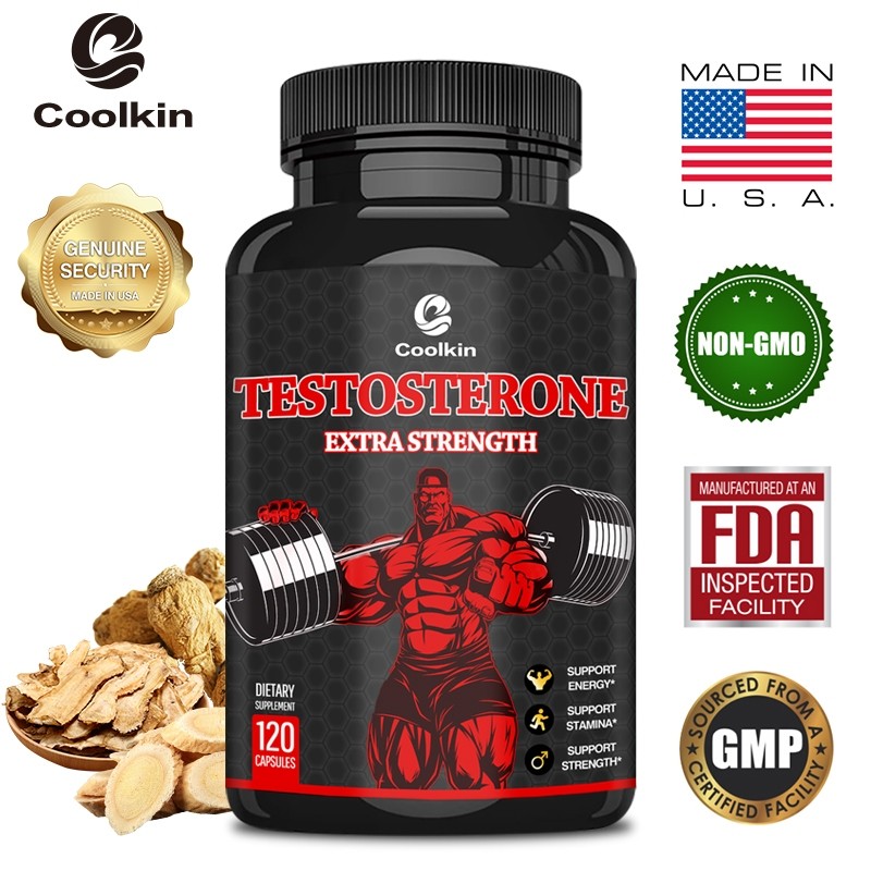 Suplemen Testosteron Pria Coolkin dengan Tribulus, Ginseng, dan Lainnya - 11 Bahan Botani - Meningka