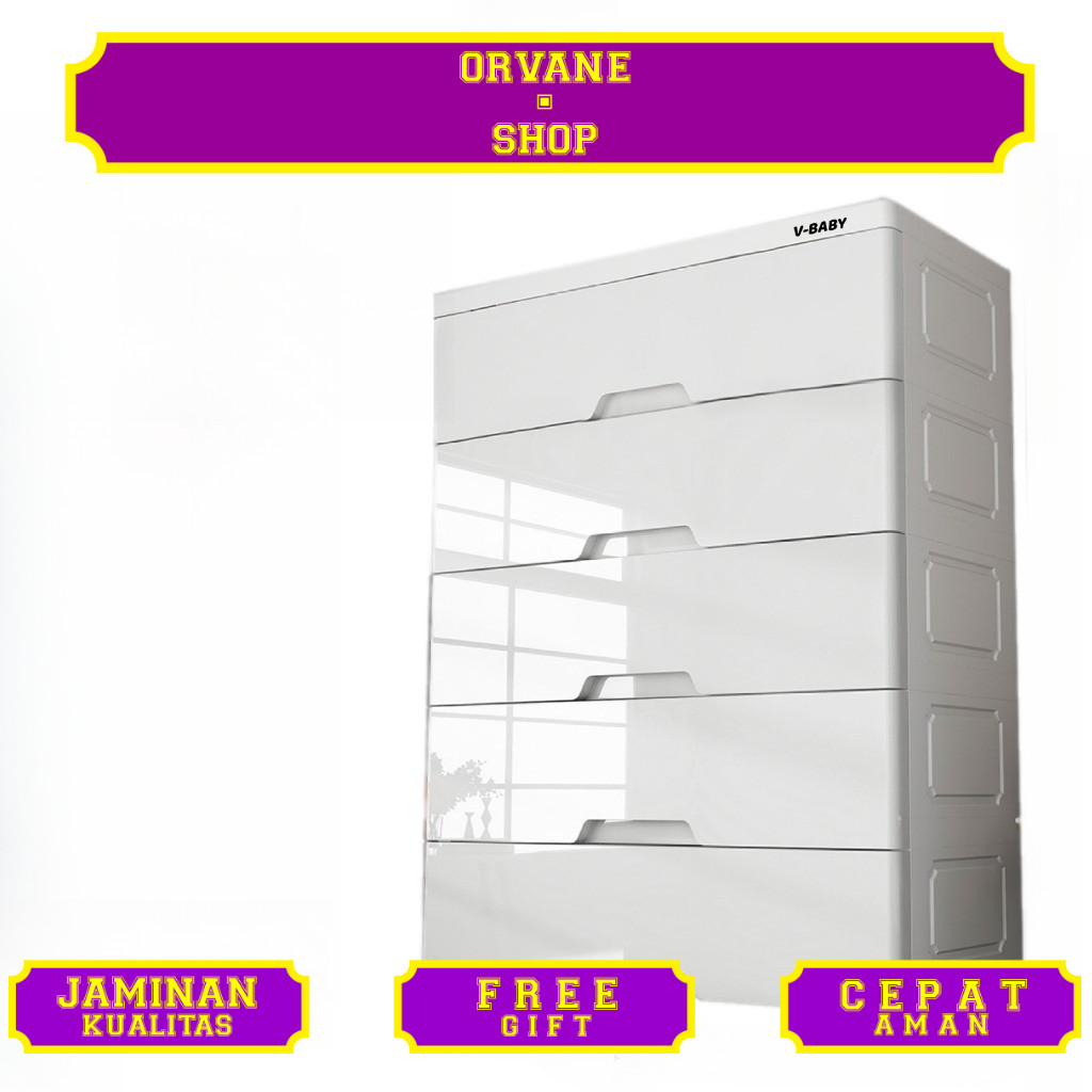 V-BABYCARE Lemari pakaian/lemari plastik premium/lemari pakaian anak/lemari import V-BABYCARE-T1