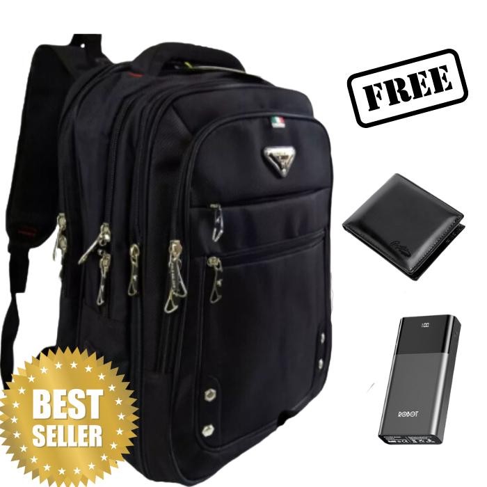 (BANYAK BONUS)Tas Polo Milano Impor Tas Ransel pria PM240-18'' Polyester Nylon 0riginal/Tas Ransel P