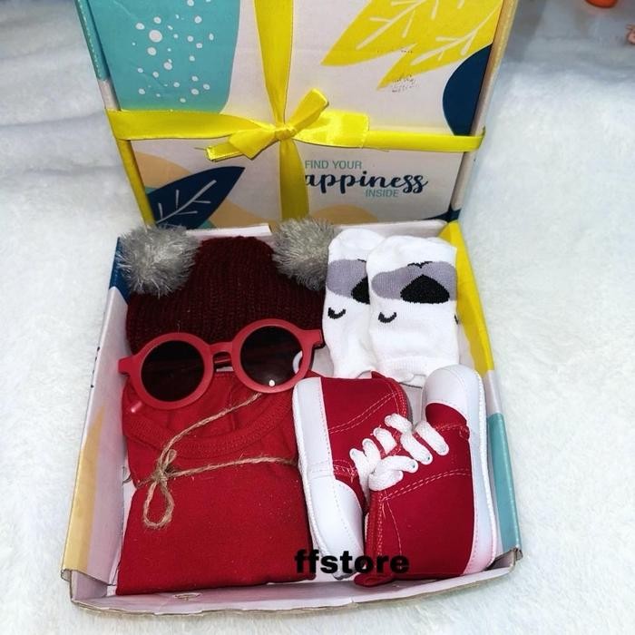 Hampers Bayi Newborn Baby Gift Set Unisex Kado Kelahiran Parcel Bayi Laki-laki Perempuan - Abu Premi