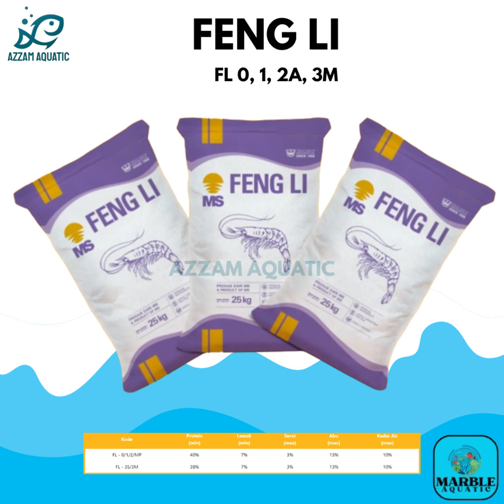 PELET PAKAN FENG LI 500G FENGLI 0 1 2A 3M UDANG LOBSTER BURAYAK IKAN FENGLI TENGGELAM SINKING 500GRA