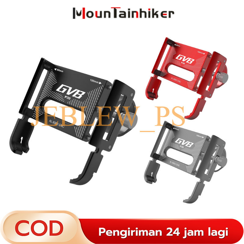 Phone Holder Sepeda GVB P30 Original Phone Holder Hp GPS Sepeda Motor Amunium Alloy Tempat Hp Motor 