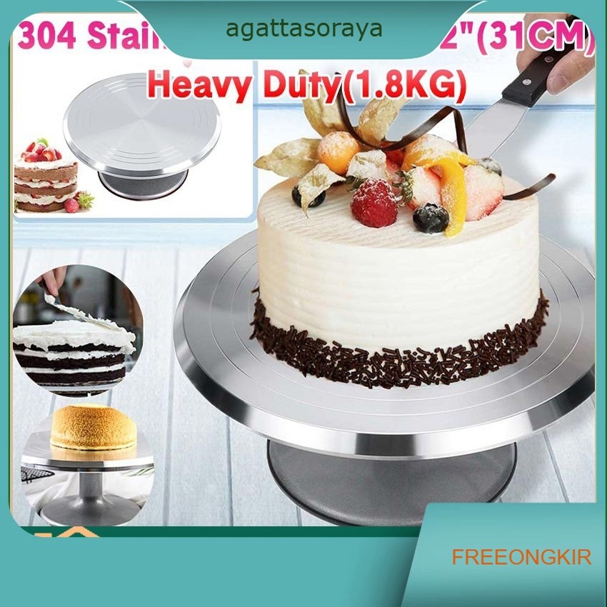Aluminum Meja Putar Kue Rotary Cake Lazy Susan Stainless / Meja Putar Penghias kue Meja Putar Kue Ma