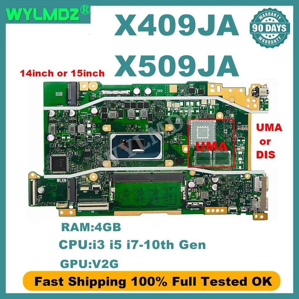 X409JA Motherboard for ASUS X509JA X509JB R409J A409J F409J A509J F509J P1510CJA Laptop Mainboard CP