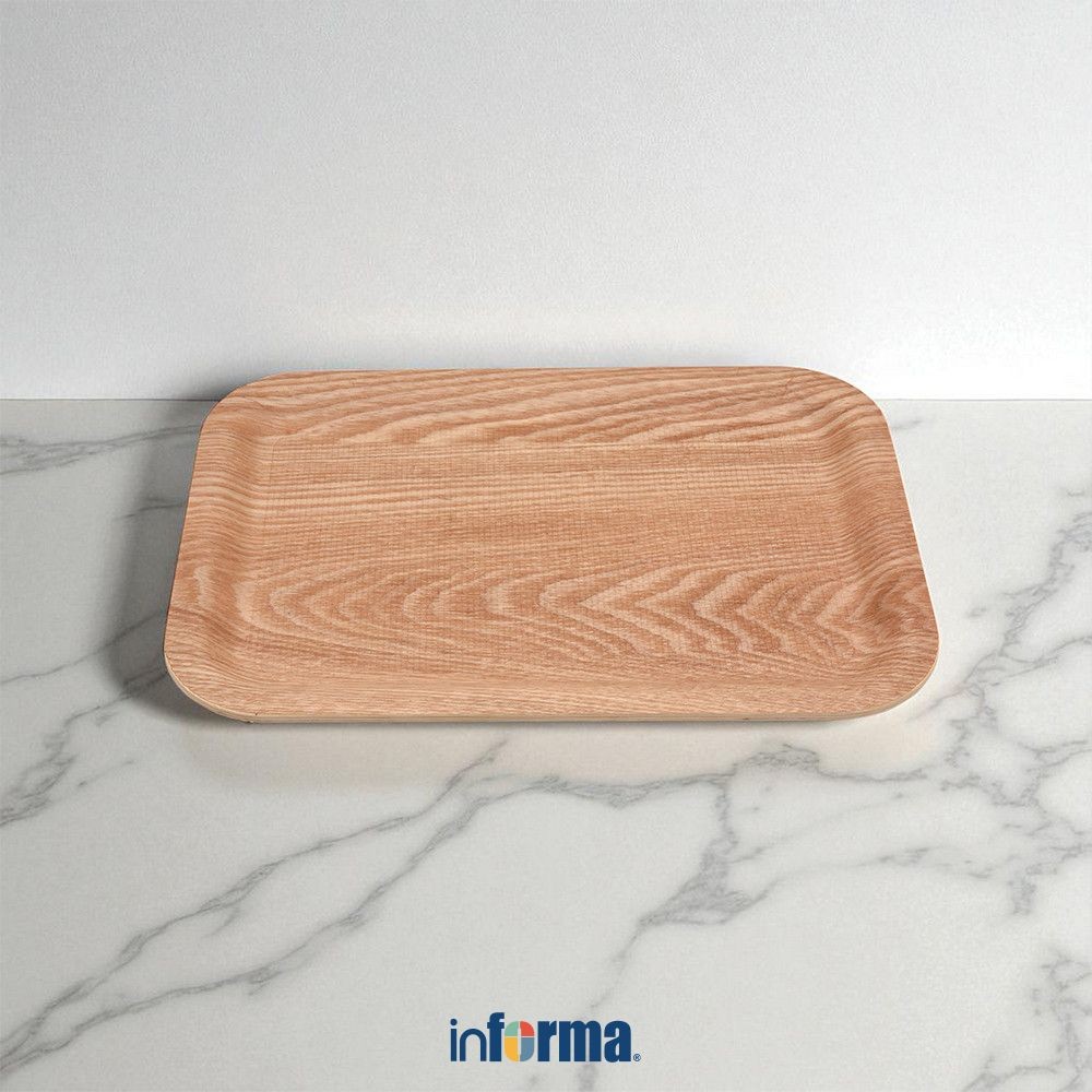 Informa Sora 28.5X20.5 cm Nampan Saji Anti Slip - Cokelat Serving Tray Baki Makanan Minuman Nampah S