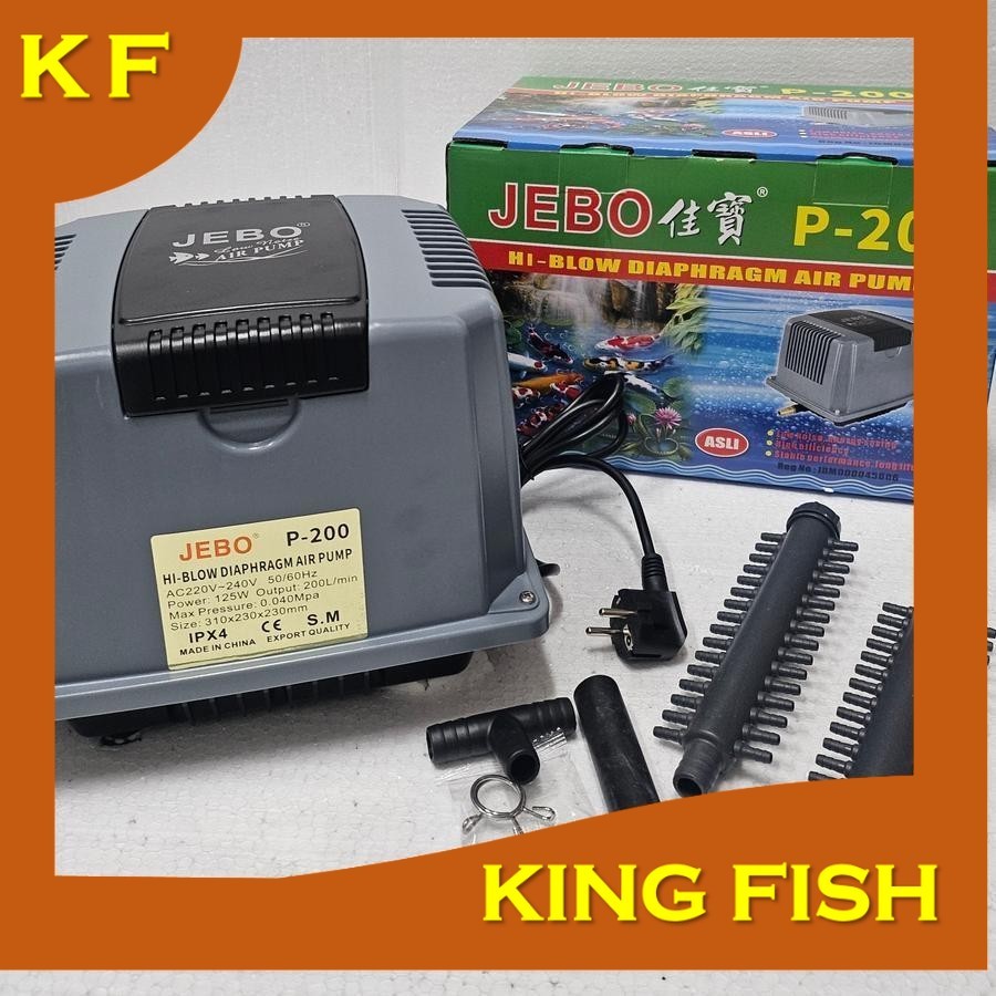 JEBO P200 P 200 AIR PUMP KOLAM IKAN POMPA UDARA OKSIGEN AERATOR JEBO P200