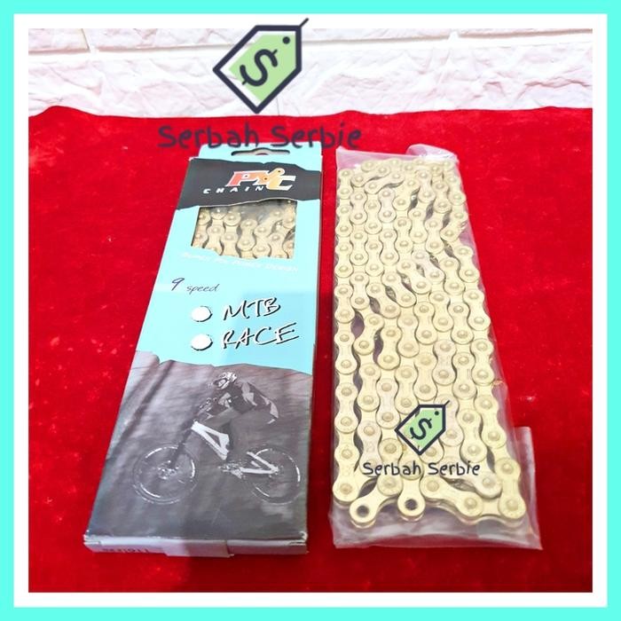RANTAI SEPEDA 6 7 8 9 MULTI SPEED ABU HITAM GOLD EMAS 116 LINK HV 408 MTB RACE LIPAT BICYCLE CHAIN -