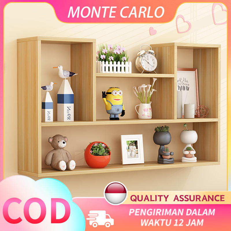 [Promo] Rak Dinding L & U Shape-Rak Dinding Kayu 4 Partisi-Rak Buku  Free Ongkir