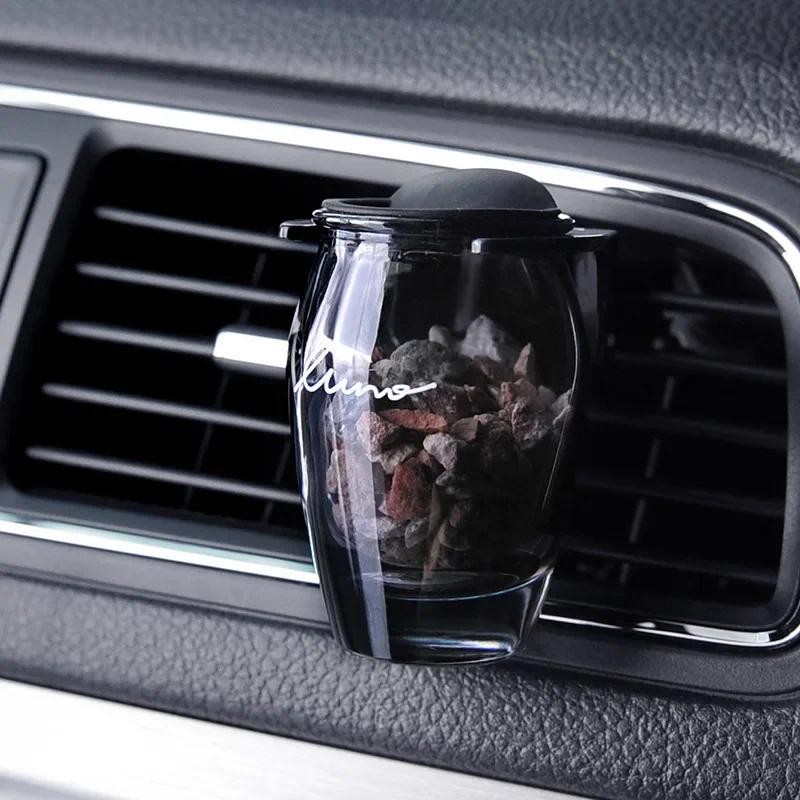 Zeolite Fragrance Vent Clip Diffuser Interior Car Air Freshener Aroma Glass Jar Auto Accessorie Lemo