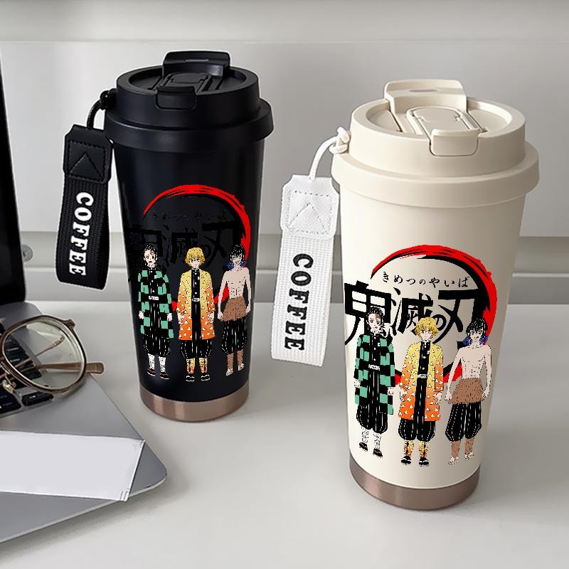 Tumbler Demon Slayer Kamado Tanjirou Zenitsu Agatsuma Botol Minum Aesthetic CUP 500 ML Kopi Stainles