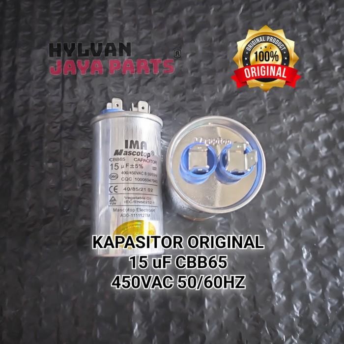 Kapasitor AC 1/2 PK Sharp 15uf Original - Not Specified