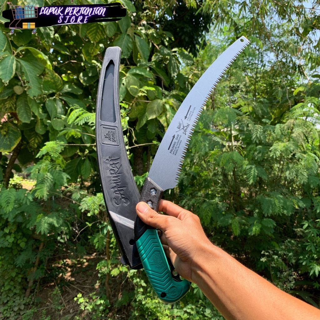 Gergaji Bonsai Pruning Samurai Japan + Sarung Wadah - Pruning Hand Saw SAMURAI JAPAN Melengkung Tang
