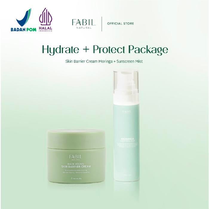 [   GERONIMO ]  [2 pcs] Fabil Bundle Moringa Sunscreen Mist SPF 45 PA+++ + Back Young Skin Barrier C