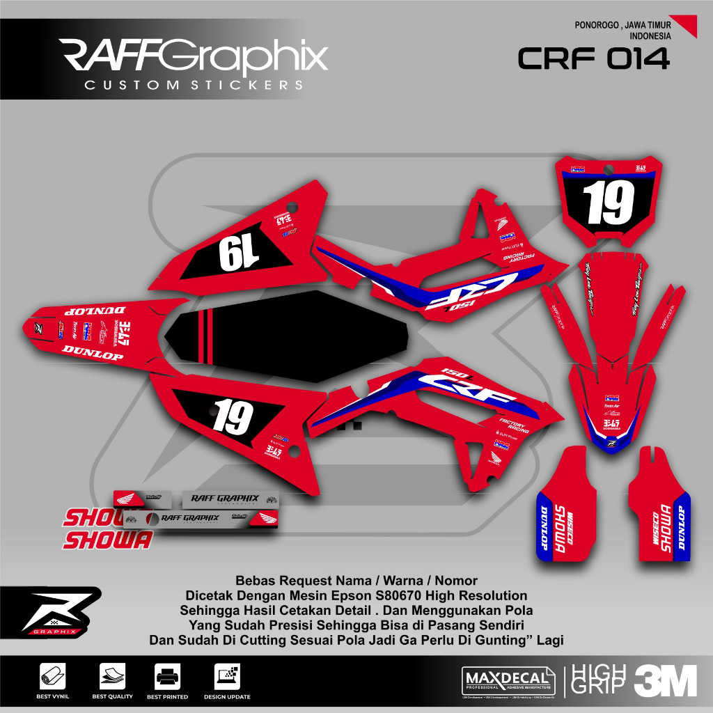 DECAL CRF 150 BODY CRF 450 /DECAL CRF BOY 450