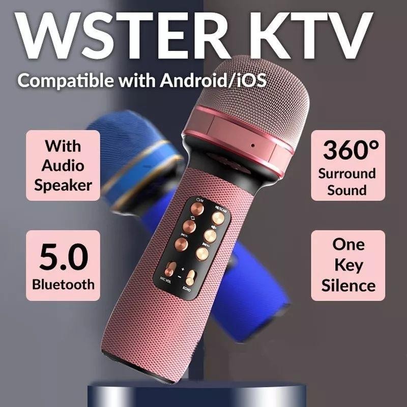 cod promo murah paket diskon% Mic Karaoke Wireless Speaker Portable Ws-898 Microphone Bluetooth Loga