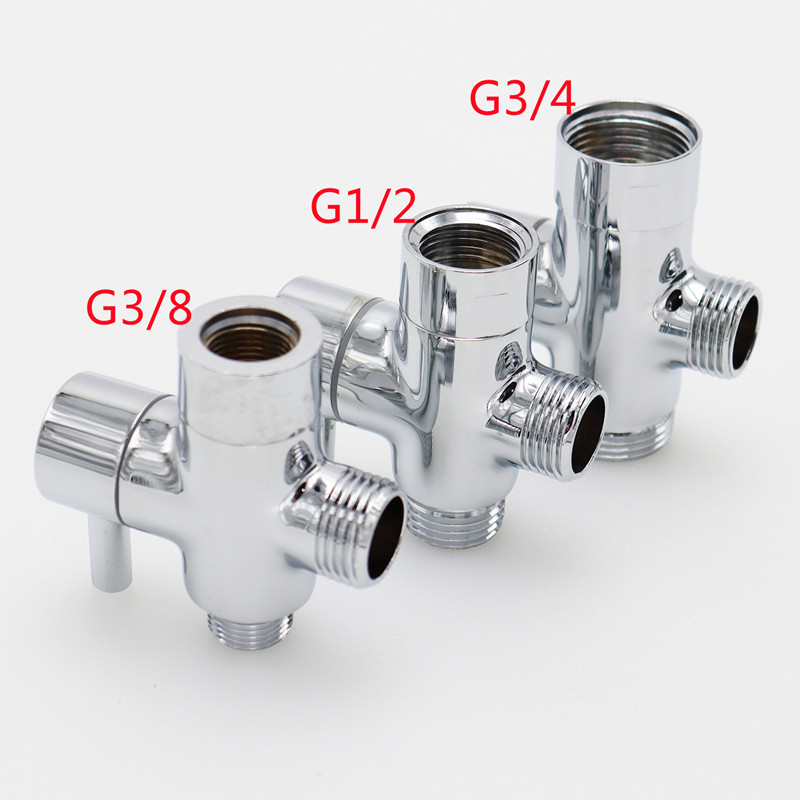 3 Way Diverter Valve T Adapter Converter Chrome For Shower Head Diverter Valve Three-way Water Distr