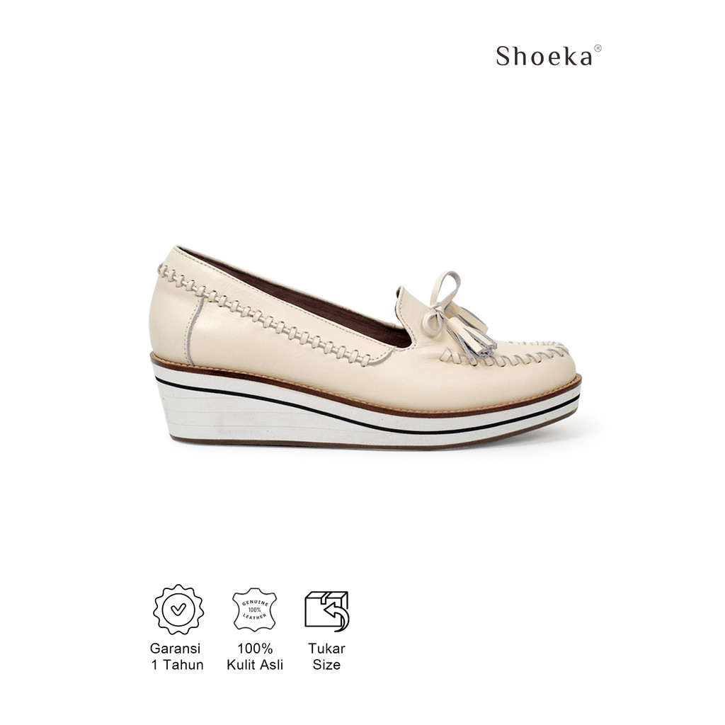 Sepatu Kulit Wanita - Alina Wedges Spon
