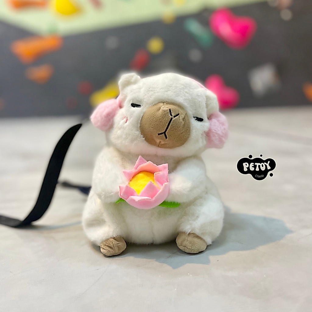 White Capybara Chalk Bag Lucu Plushy Bouldering Cute Panjat Tebing Climbing Kantong Kapur Magnesium