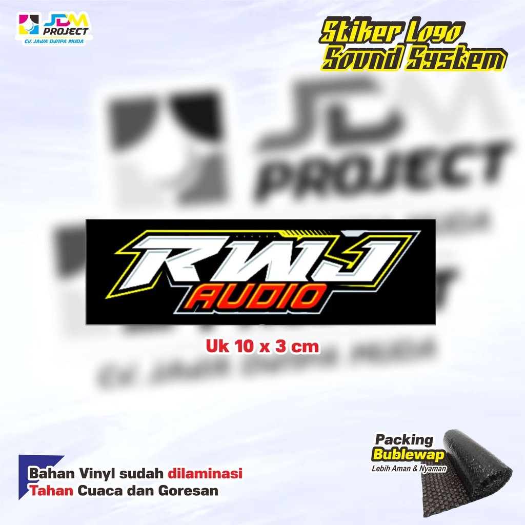 JDM 02 - Stiker Sound System RWJ AUDIO Vinyl Laminasi (Bijian)