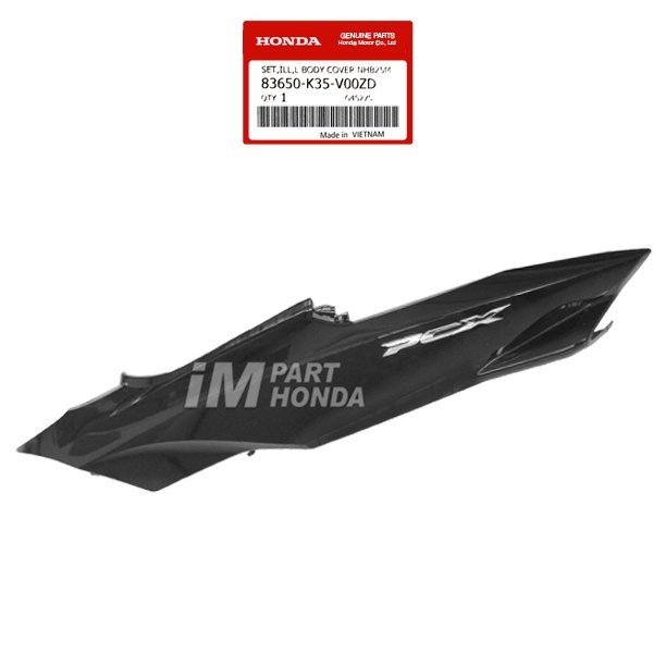 [INSTANT SAMEDAY] 83650-K35-V00ZD Cover Body Kiri & Emblem 3D PCX 150 CBU Vietnam 2014 - 2018 Hitam