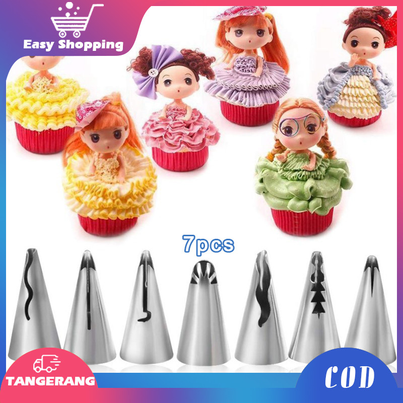 

Sepuit Dekorasi Kue 7pcs Nosel Krim Mentega Untuk Menghias Kue Nosel Dekorasi Renda Kue Alat Kue Semprit