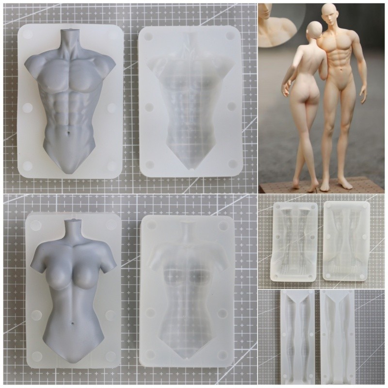 

Polymer Clay Nine-head Body Proportional Male/female Body Silicone Mold Fondant/resin Clay DIY Doll Sculpture Modeling Tool