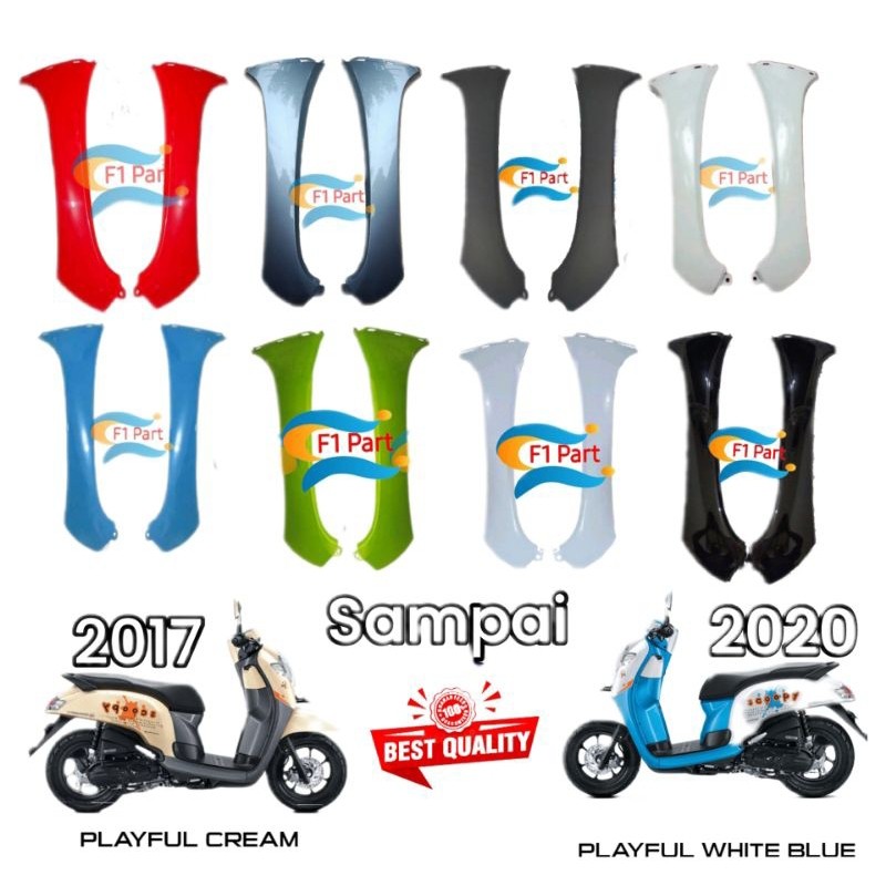 Cover Sayap depan Kiri kanan legshield luar cover body depan scoopy fi esp k93 new 2017-2020 hitam h