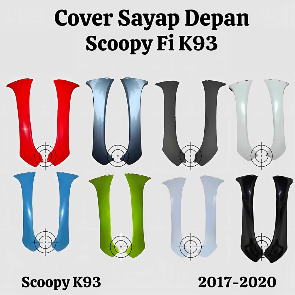 Cover Sayap depan Kiri kanan legshield luar cover body depan scoopy fi esp k93 new 2017-2020 hitam h