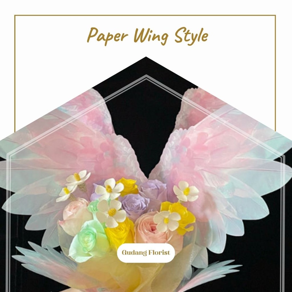 

PAPER WING STYLE / CELLOPHANE / FLORIST PAPER / KERTAS BUKET BUNGA / WRAPPING WRAPPER