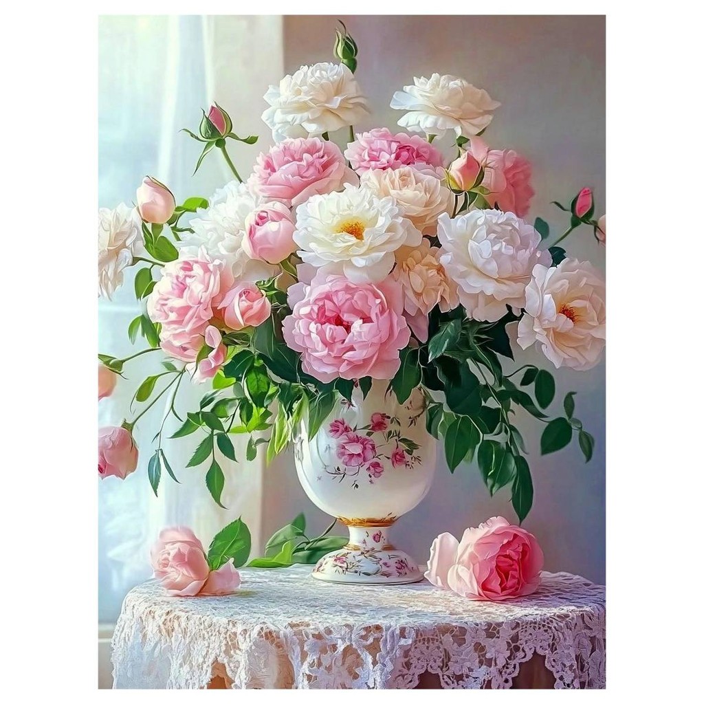 

Flowers by the window cross stitch Kit diy 11CT/14CT Embroidery for gift Hanging Painting crafting supplies