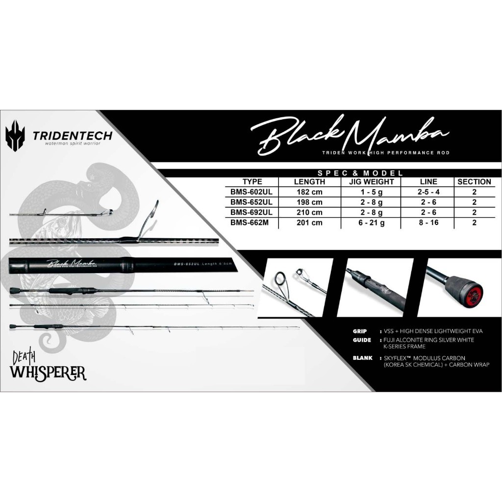 JAMIN MURAH Joran Tridentech Black Mamba Joran UL Joran Casting Joran Ultra Light(BISA LANGSUNG ORDE