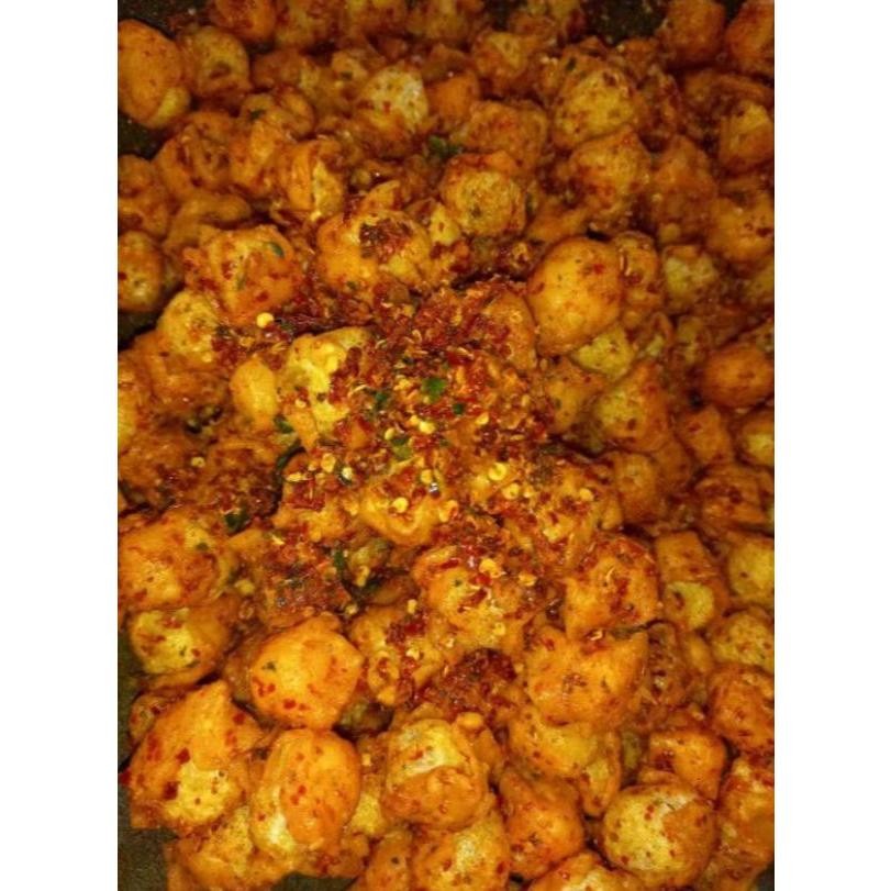 

siomay mini kering/seblak somay/siomay mini pedas daun jeruk bumbu melimpah