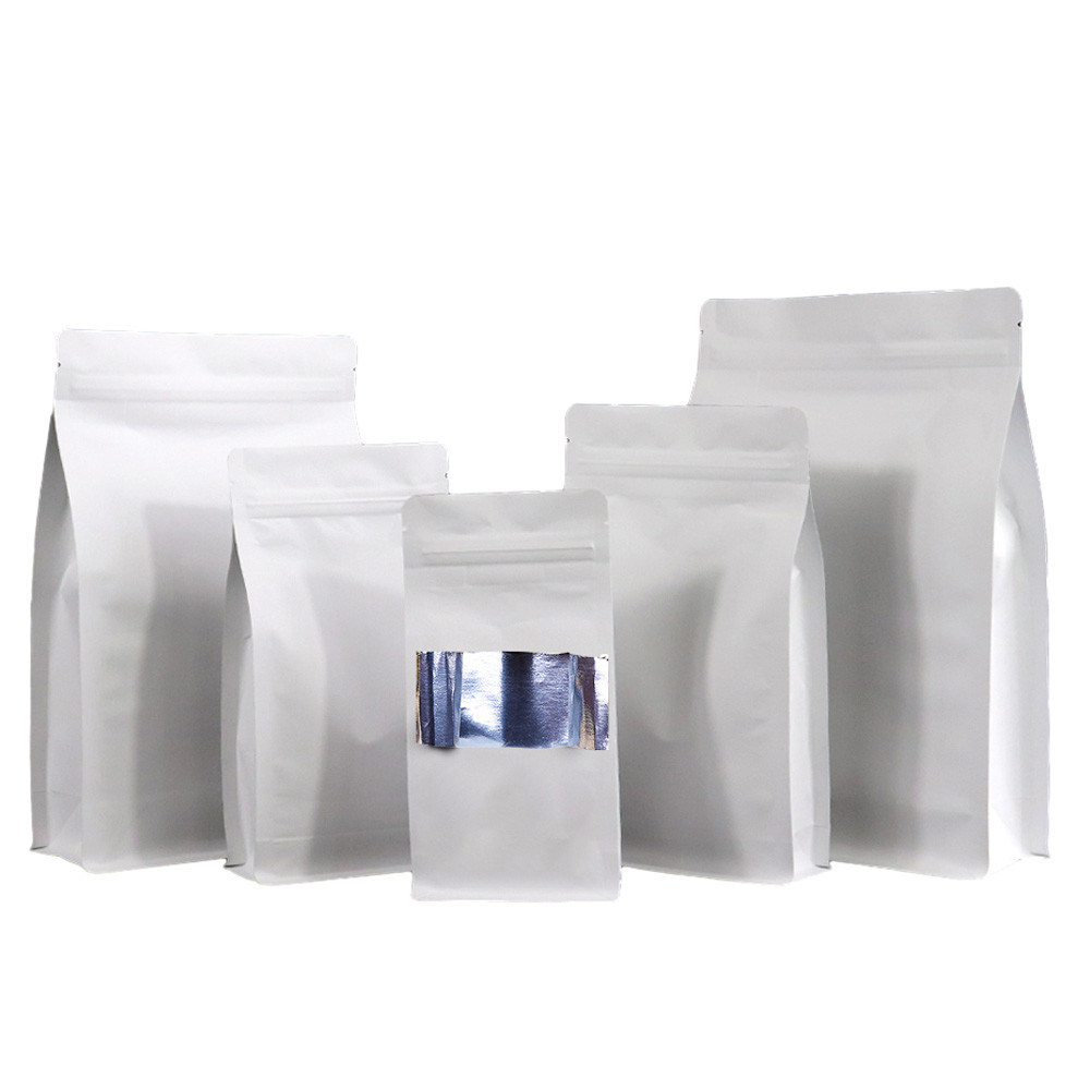 

50pcs Kraft Paper Bags Resealable Zip Lock Stand Up Pouches Heat Seal Food Packaging Bag for NUts Tea Grains Retail Storage Bag