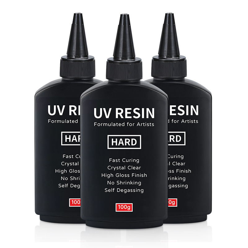 

UV Resin-100g 200g Upgraded Crystal Clear Hard UV Resin Kit Fast Curing Premixed Epoxy Resin for Craft Beginner, Jewelr Making