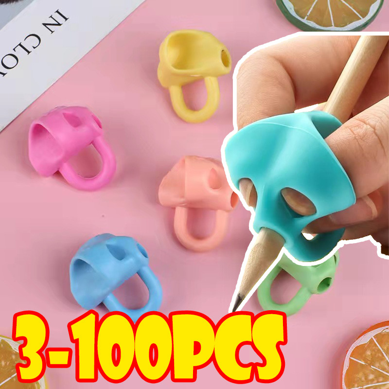 

3-100PCS Pencil Holder Three Finger Writing Corrector Children Kid Learning Holding Device Correcting Pen Holder School Supplies