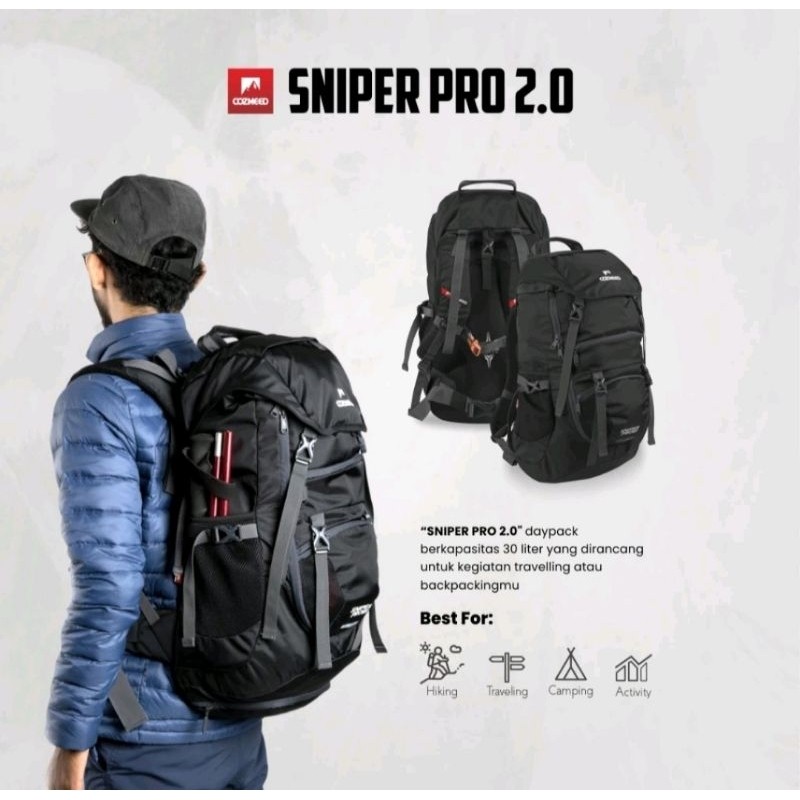 COZMEED TAS GUNUNG RANGSEL CARRIER 30 LITER SNIPER PRO 2.0  + RAIN COVER BAG