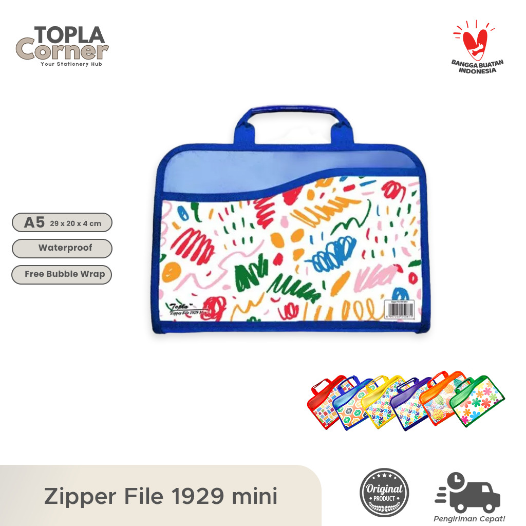 

New Map Tas Dokumen Kertas & Buku Tulis Anak SD dan TK A5 Topla Zipper File 1929 miniPremium