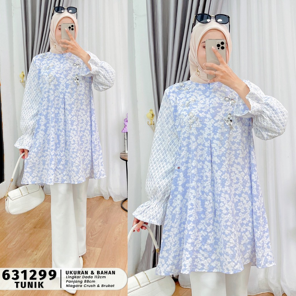 EXTU HERITAGE - Amora Tunik Elegan Payet Kombinasi Brukat Busui Adem Fit to XL – 631241,631299,63130
