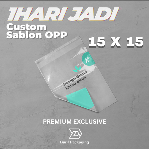 

CUSTOM SABLON OPP tebal 32 MICRON Ukuran 15 x 15 Plastik Opp Lem / Plastik ROTI / Kemasan Aksesoris 32 Micron X RAJA SABLON PLASTIK