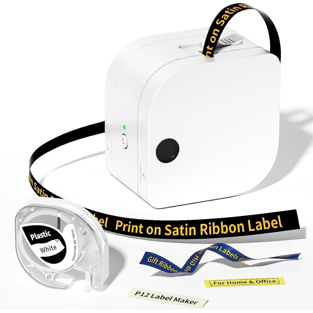 

Phomemo P12 Label Maker with Tape Mini Label Font Sticker Maker for Home Office Portable Bluetooth Label Printer Color Printing