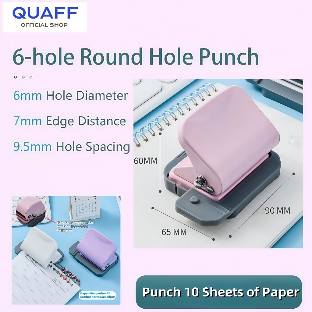 

New Pembolong Kertas 6 Lubang Metal Portable | Adjustable A4/A5/B5 | Alat DIY Craft Scrapbook Binder, Alat Siswa & Kantor - PROMO TERMURAH!​Premium