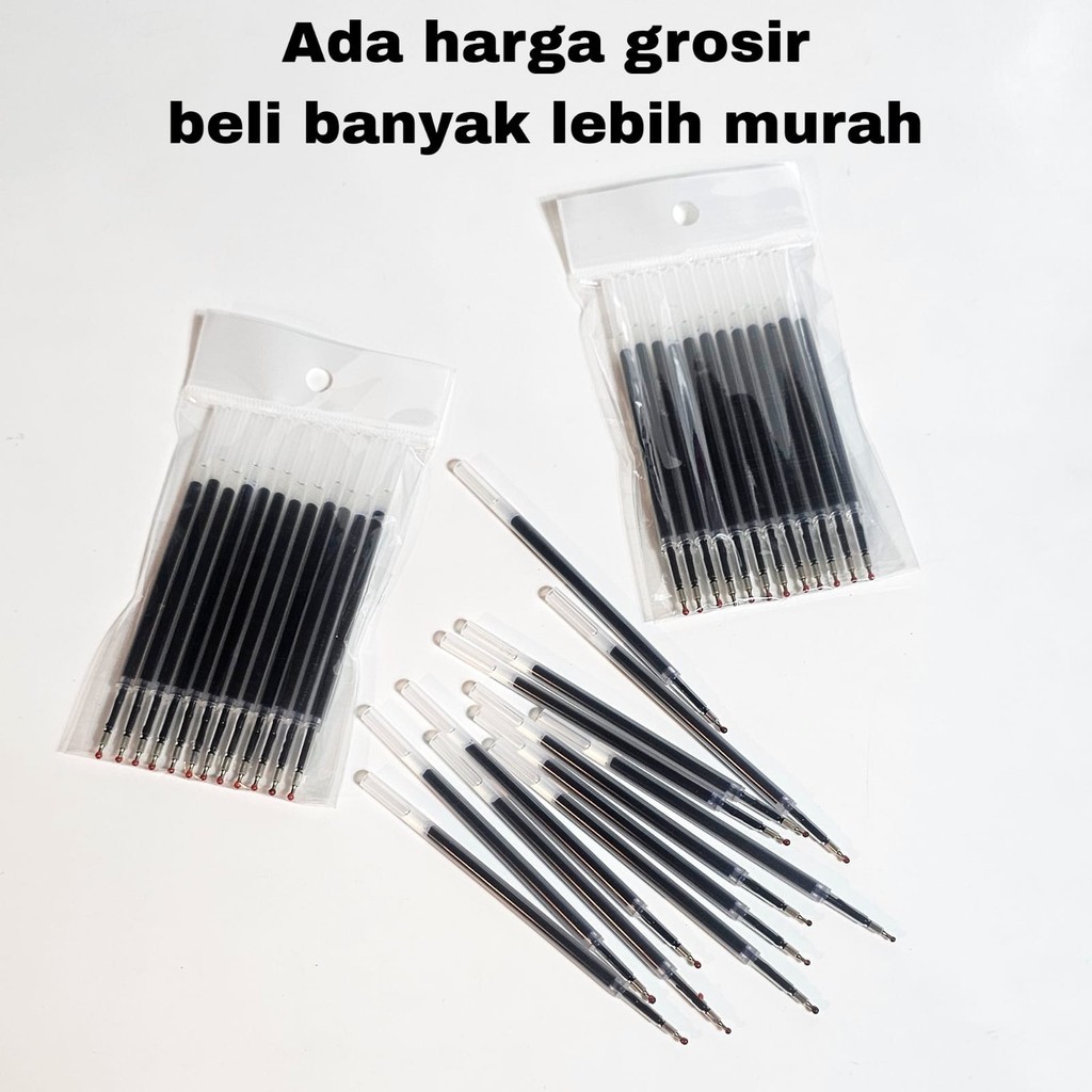 

MJ Bolpen Refill Gel Cetek Polos Packing OPP(12pc)/Isi Pen/Refil Balpen