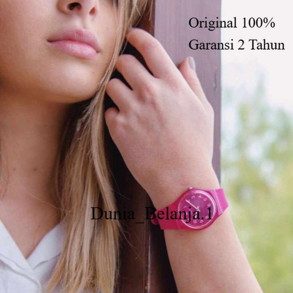 SWATCH GP170 Original Swatch BLURRY PINK Jam Tangan Wanita Analog Swiss Made Original Garansi