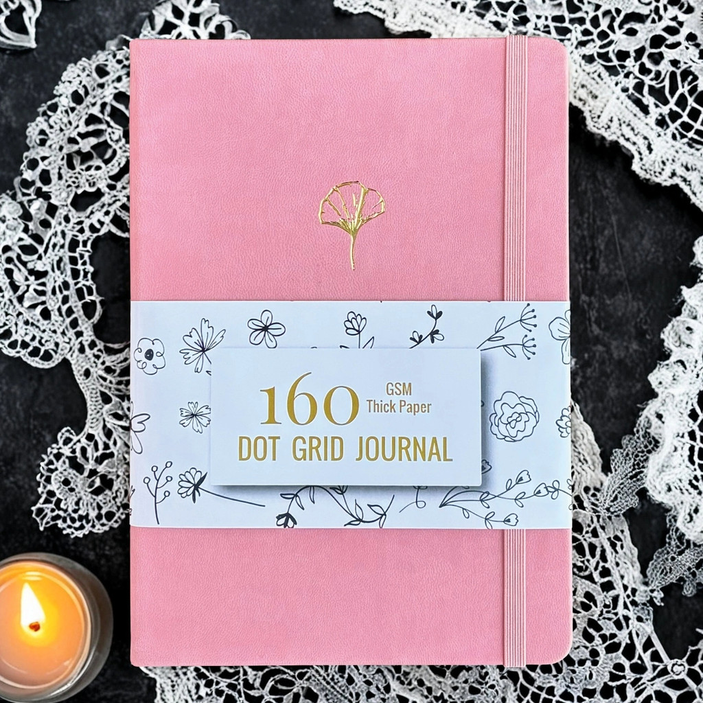 

Dotted Journal for Planning – BUKE A5 PU Leather, 160 Numbered Pages, Dot Grid, 160gsm for Bujo Notes