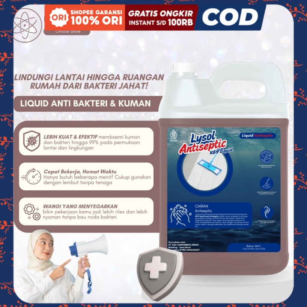 Lysol || Lisol Anti Bakteri Pembersih Lantai Antibakteri Aroma Steril Khas Rumah Sakit