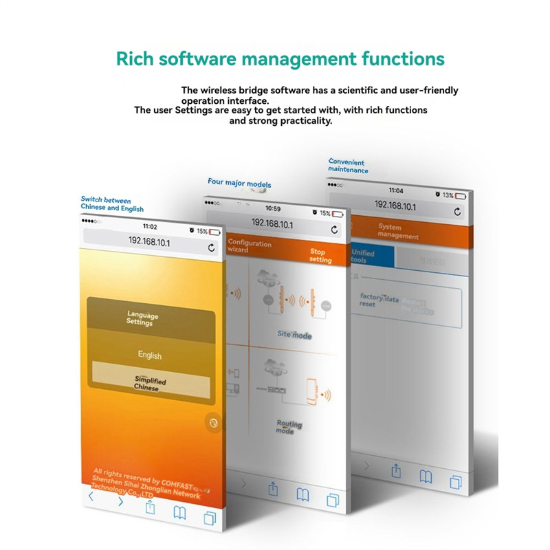 AA08-Wifi Bridge WIFI Signal Extender  Outdoor 3-5KM Long Rang Network Monitoring EU Plug