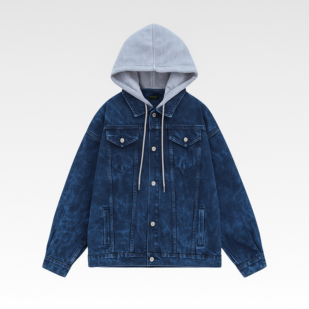 GRS.co Jaket Jeans Hoodie Pria M-XXXL Jumbo BB 100Kg Denim Cindung Cowok Unisex